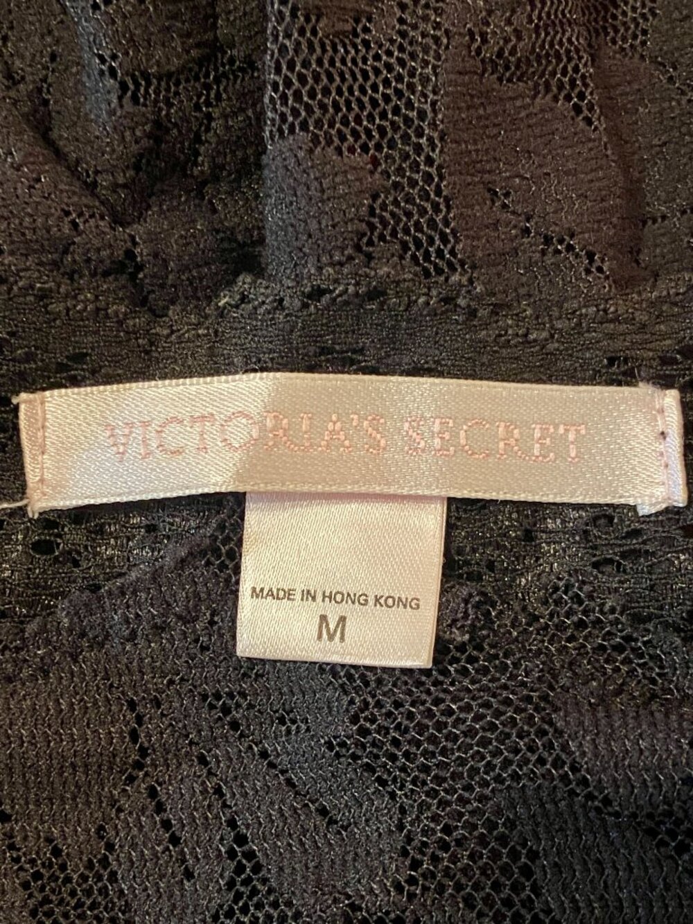 Vintage Y2K 2000s Victoria's Secret Black Lace Bell Sleeve Mini Dress Lingerie M - Picture 7 of 7